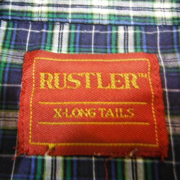 Mens Rustler Vintage Western Pearl Snap Shirt -M/L - Picture 3 of 8